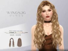 Wave Curled Long Hair for Sims 4