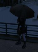 GTA 5 Player Mod: Wednesday Addams Costume With Props (Image #3)