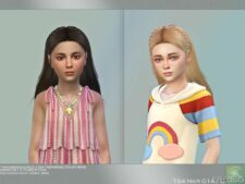 Long Hairstyle With Braids For Children – G147C for Sims 4