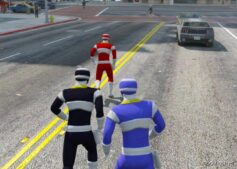 GTA 5 Player Mod: Power Rangers In Space (Addon Peds) (Image #2)