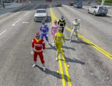 GTA 5 Player Mod: Power Rangers In Space (Addon Peds) (Image #4)