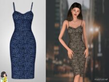 Milani Leopard Dress for Sims 4