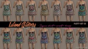 GTA 5 Player Mod: Island Glitters – Sequin Dresses (Skirt + Corset) For MP Female V2.0 (Image #2)