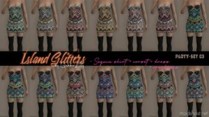 GTA 5 Player Mod: Island Glitters – Sequin Dresses (Skirt + Corset) For MP Female V2.0 (Image #3)