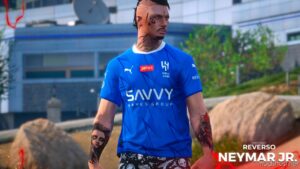 GTA 5 Player Mod: AL Hilal T-Shirt – Neymar JR (Image #3)