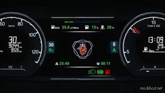 Scania NG Improved Dashboard V4.5 [1.48.5] for Euro Truck Simulator 2