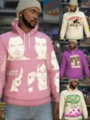 GTA 5 Player Mod: Graphic Hoodies Male/Female V2.0 (Image #3)