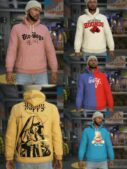 GTA 5 Player Mod: Graphic Hoodies Male/Female V2.0 (Image #4)