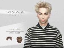 Wings ES1028 Mid Split Short Hair for Sims 4