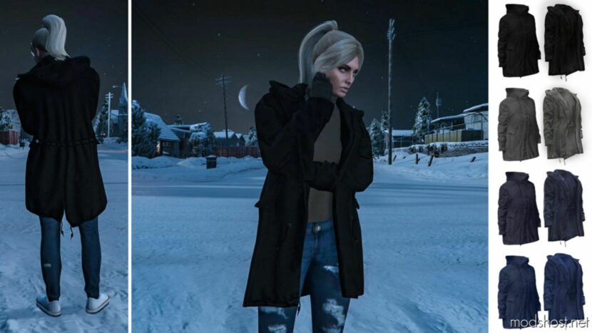 GTA 5 Player Mod: Recolored Parka | Textures | For MP Female (Featured)