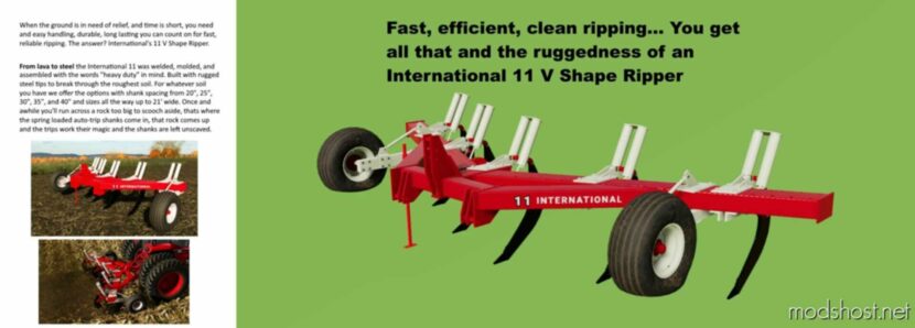 International 11 V Shank Ripper for Farming Simulator 22