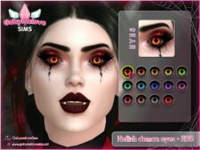Hellish demon eyes • E08, contact lenses | Halloween CC for Sims 4