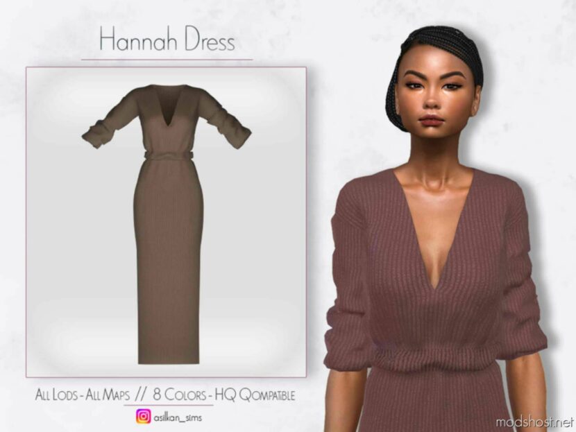 Hannah Dress for Sims 4