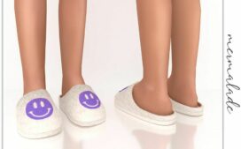 Smiling Face Slippers S261 (Child) for Sims 4