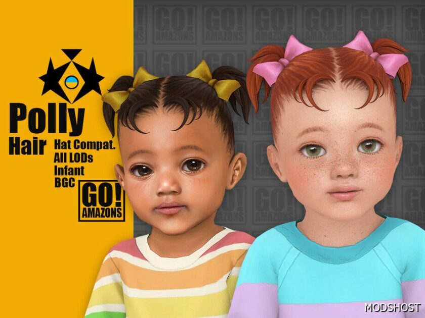 Polly Hair for Sims 4
