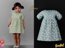 Janice – Cute Floral Dress for Sims 4