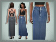 SKY Denim Skirt for Sims 4