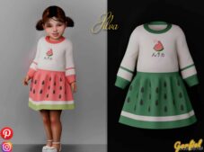 Watermelon Dress for Sims 4