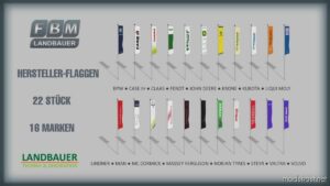 FS22 Flag Placeable Mod: Manufacturer Flags V1.1 (Image #2)