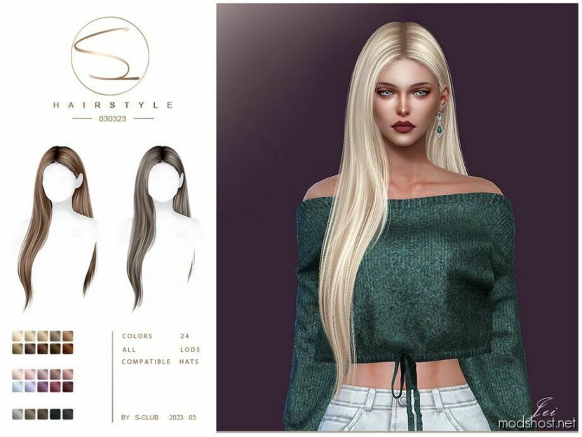 Long Hairstyle JIE (031023) for Sims 4