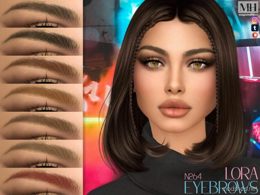 Lora Eyebrows N264 for Sims 4
