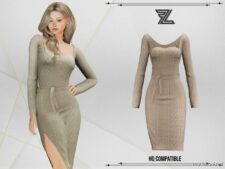 Gloria Wool Dress for Sims 4