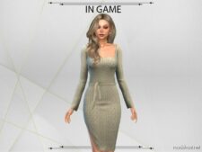 Sims 4 Everyday Clothes Mod: Gloria Wool Dress (Image #2)