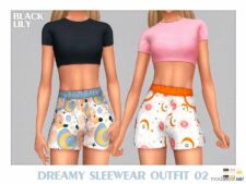 Dreamy Sleepwear Outfit 02 for Sims 4