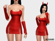 Halloween 2023 – Devil Lady Dress for Sims 4