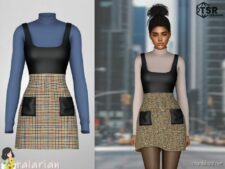 Sims 4 Female Clothes Mod: Harlow Sundress With Turtleneck (Image #2)