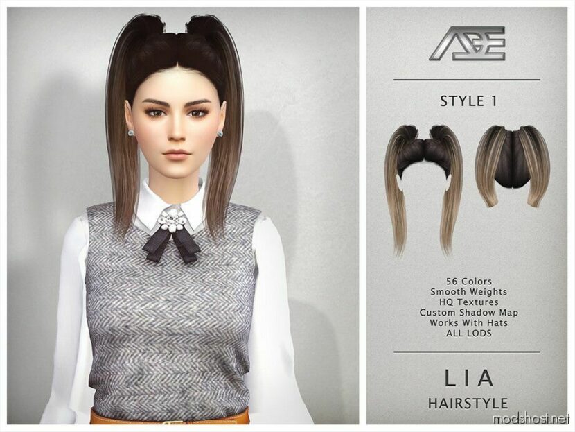 LIA Hairstyle No.1 for Sims 4