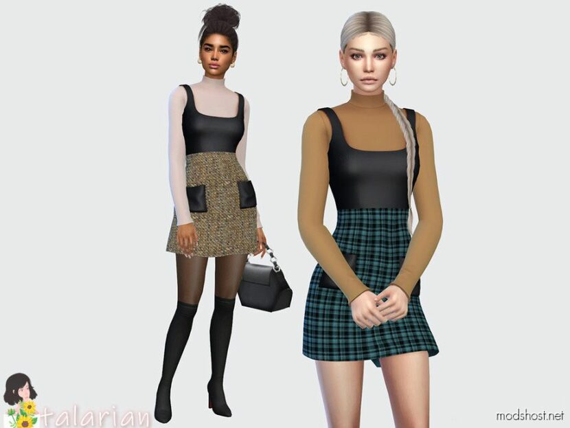 Harlow Sundress With Turtleneck Sims 4 Clothes Mod - ModsHost