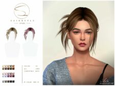 Cute Updo Hairstyle ADA (071023) for Sims 4