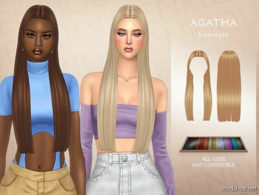 Agatha Hairstyle for Sims 4