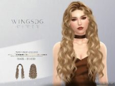Wings ES1020 Wave Curled Long Hair for Sims 4