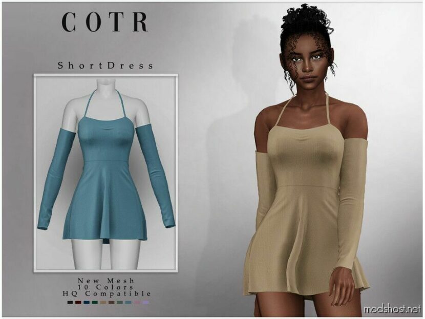 Short Dress D-284 for Sims 4