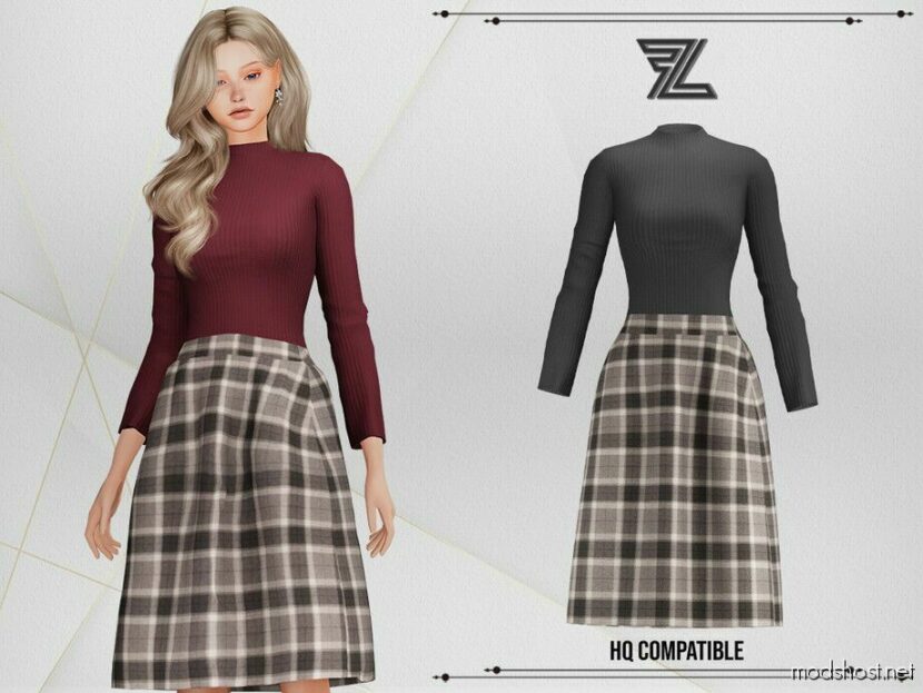 Sana Wool Dress for Sims 4