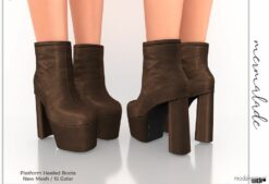 Platform Heeled Boots S269 for Sims 4