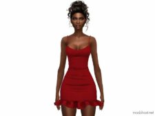 Sims 4 Female Clothes Mod: Simple RED Dress (Image #2)