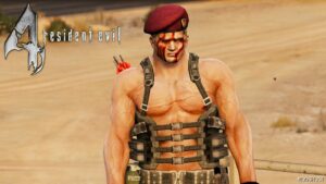 Jack Krauser – Resident Evil 4 with Commando Outfit + Mutated Version – [Add-On PED] [Replace] for Grand Theft Auto V