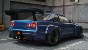 GTA 5 Nissan Vehicle Mod: Skyline Widebody R34 (Image #2)