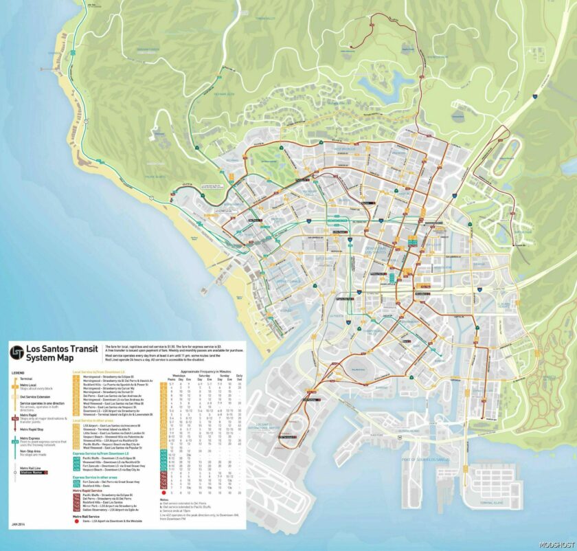 LOS Santos Bus Service (Ride as Passenger) V2.7 for Grand Theft Auto V