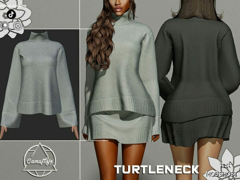 Turtleneck & Skirt – SET 350 for Sims 4