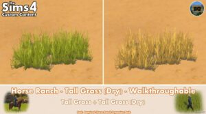Sims 4 Mod: Horse Ranch / Tall Grass (DRY) / Walkthrough-able (Image #3)