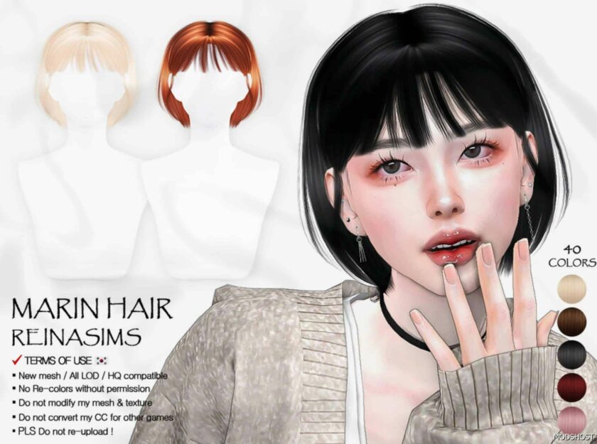 Marin Hair for Sims 4