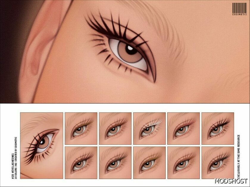 Maxis Match 2D Eyelashes N61 for Sims 4