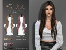 Straight Hair with Braid Albane 061123 for Sims 4