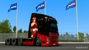 Kasumi RED Wedding Dress Skin for Pendragon Volvo FH12 by ZEN Workshop for Euro Truck Simulator 2