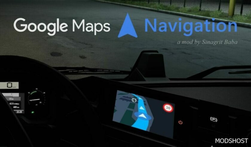 Google Maps Navigation Night Version V2.9.1 for Euro Truck Simulator 2