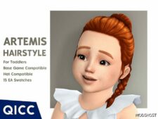 Sims 4 Kid Mod: Artemis Hair (Featured)